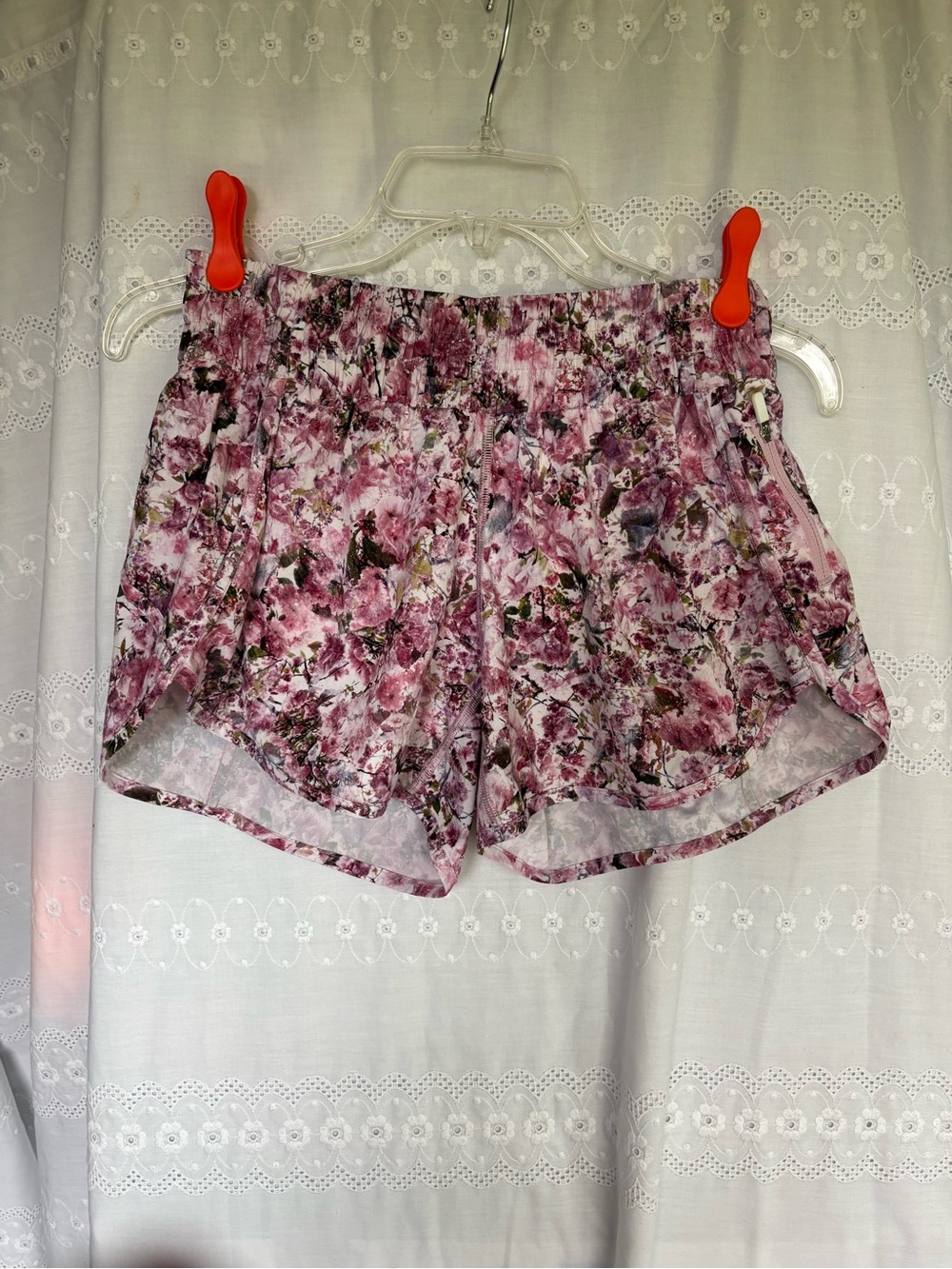 lululemon athletica Pink Floral Lined Shorts